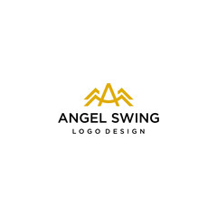 Unique and clean logo design of angel wings with clear background - EPS10 - Vector.