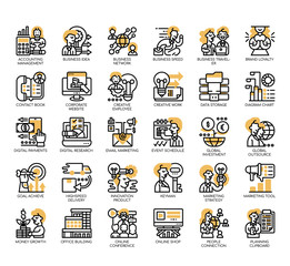 Set of modren business thin line and pixel perfect icons for any web and app project.