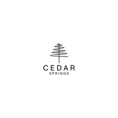 Unique and creative logo design of cedar tree with white background - EPS10 - Vector.