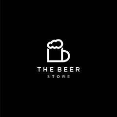 Modern and unique logo design of beer shop with dark background - EPS10 - Vector.