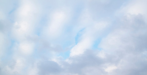 soft focus of white clouds in blue sky natural background