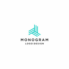 Modern and clean line logo design of triangle shapes with clear background - EPS10 - Vector.