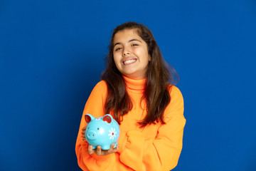 Preteen girl with yellow jersey