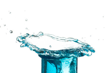 Water spreading on a white background The concept of refreshing
