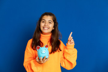 Preteen girl with yellow jersey
