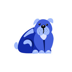 Cute cartoon dog isolated on white background. Vector illustration.