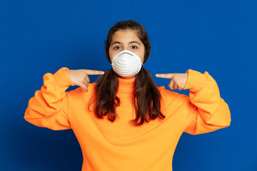 Preteen girl with yellow jersey