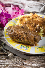 Tasty beef roulades.