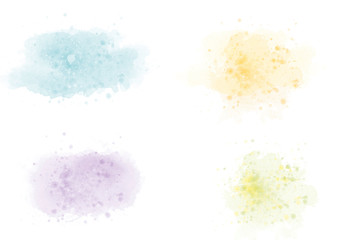 Set of 4 colorful Clouds