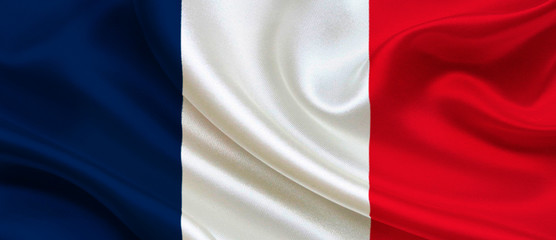 Fabric or silk texture flag  France