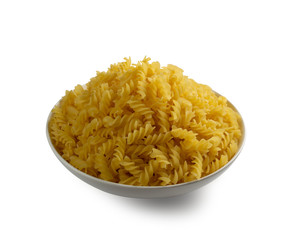 Raw Italian Fusilli Background. Egg Fusillo Pasta Texture