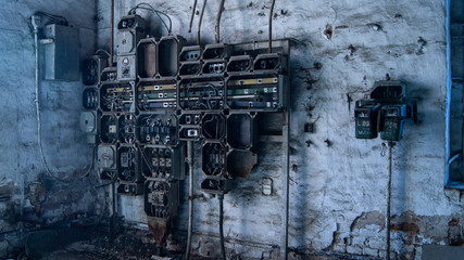 Control Board in closed factory, in Poland (looks like a postapo)