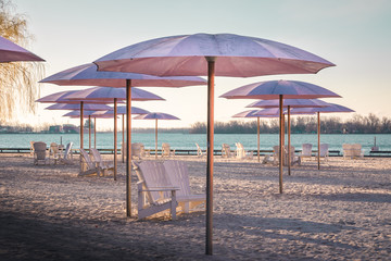 Toronto sugar beach at sunrise