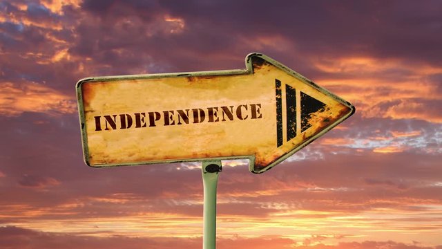 Street Sign the Way to Independence