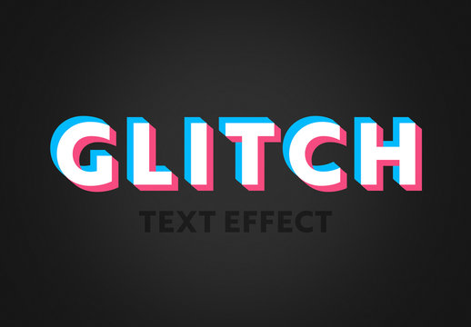 Glitch Text Effect Mockup