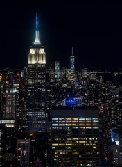 Fototapeta na wymiar Notte a New York - vista dal Top of the Rock