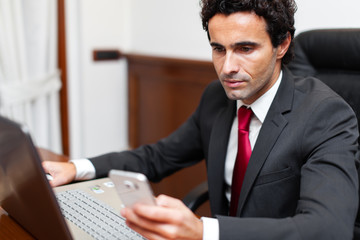 Handsome lawyer at work in his studio