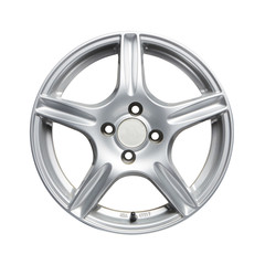 Car alloy wheel on white background. Clipping path