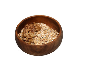 Müsli mit Flocken Nüssen Beeren