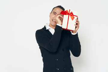 businessman with a gift