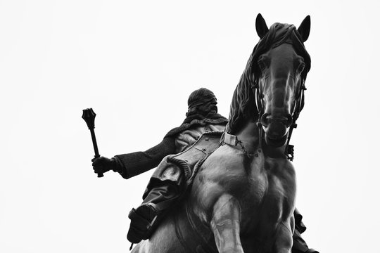 The third largest bronze equestrian statue in the world. Jan Žižka, equestrian statue on Vítkov Hill in Prague.