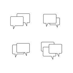Speech bubble, speech balloon, chat bubble line art vector icon for apps and websites