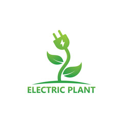 Electric Plant Logo Template Design
