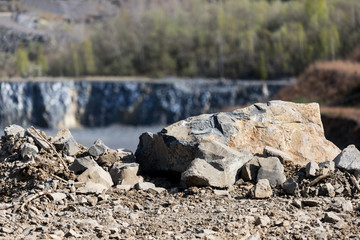 in an big quarry outdoors