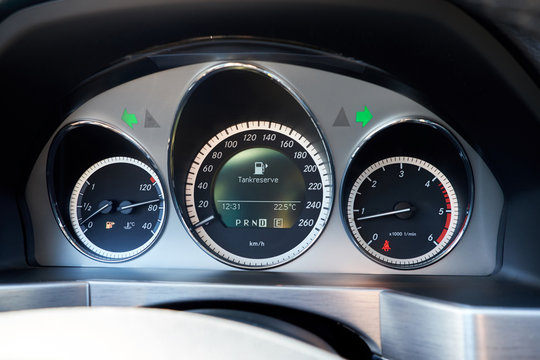 Car dashboard and cockpit. 
