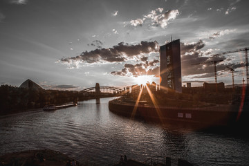
Frankfurt am Main old architecture. Sunset in the city. The skyline of Frankfurt. 12.04.2020...