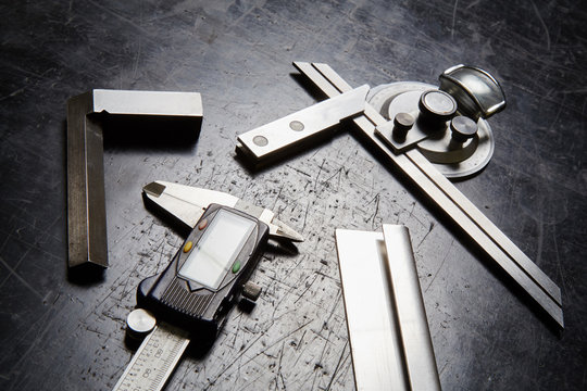 Digital Caliper and Protractor at Factory Workshop