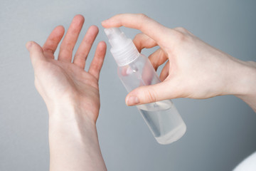 Washing hand with Alcohol Sanitizer