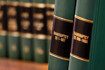 Bankruptcy Law Books on Shelf for Legal Reference - obrazy, fototapety, plakaty