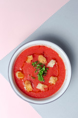 Homemade Tomato Soup on white Background