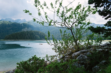 Fototapeta na wymiar Attractive view of Black Lake (Crno Jezero). Beautiful summer scene of Durmitor Nacional Park, Zabljak location, Montenegro, Europe