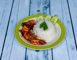 Rice with Spicy Prawns 