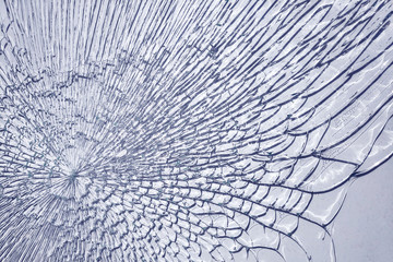 Broken glass on white background