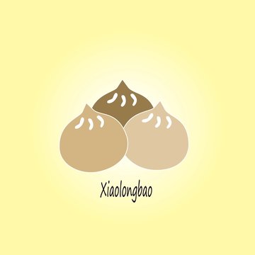 xio long bao vector icon white background, flat vector 