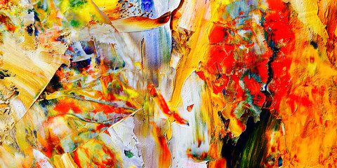 Colorful abstract background wallpaper. Modern motif visual art.  Mixtures of oil paint. Trendy...