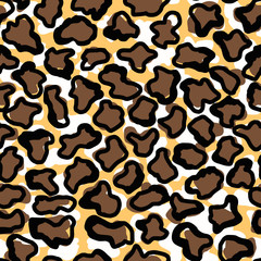 Texture of leopard skin. Seamless background with cat spots. 