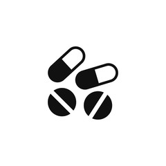 Medical Pill and drugs Editable Vector EPS Symbol Illustration.