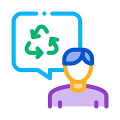 human thought about ecology icon vector. human thought about ecology sign. color symbol illustration