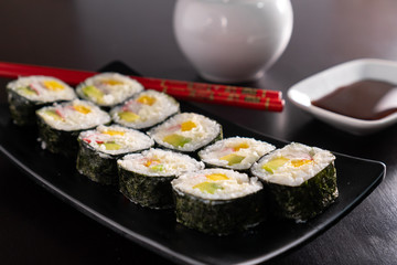 sushi on a plate