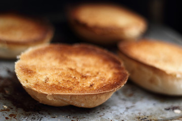 Toasting bread rolls in electric oven
