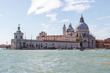 Fototapeta premium Venice architecture. The Church of San Giorgio Maggiore and Faro San Giorgio Maggiore lighthouse in Venice, Italy.