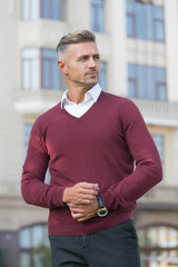 Busy working day. autumn male fashion. sexy man after visit to hairdresser. Maintaining masculine...
