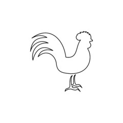 Rooster line icon isolated on white background