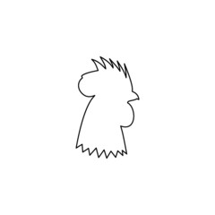 Rooster line icon isolated on white background