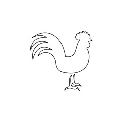Rooster line icon isolated on white background