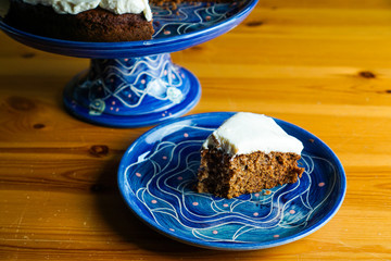 Applesauce cake with honey cream cheese frosting